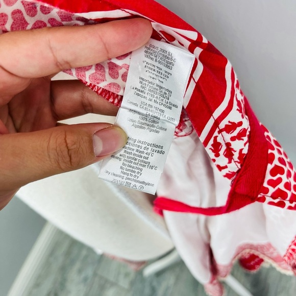 GSUS VINTAGE RED HEART VALENTINES CUPID ASYMMETRICAL WRAP DRESS WITH POM POM HEM - Picture 4 of 9